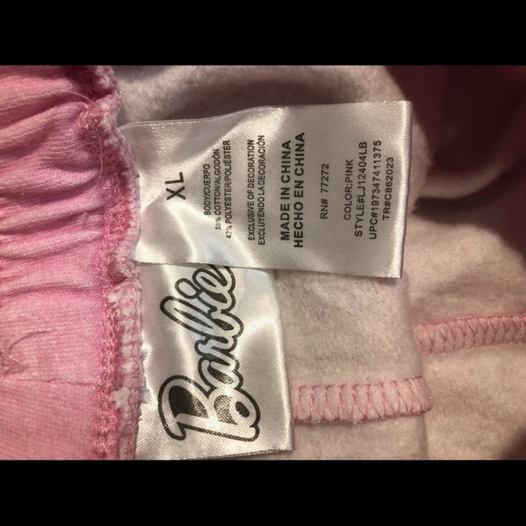 Barbie Pink Sweatpants Big Logo Juniors Size XL Barbie Core - Picture 7 of 7